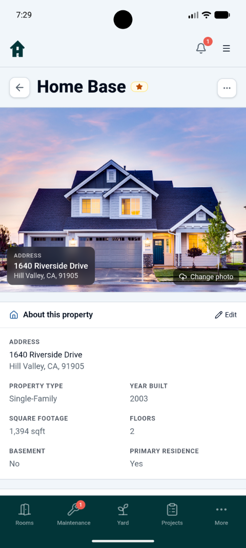Property overview in the Houses 2 Homes Android app